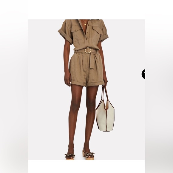 Frame Arie Belted Utility Romper - Picture 3 of 6